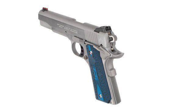 Colt 1911 9mm competition pistol features a 5 inch barrel